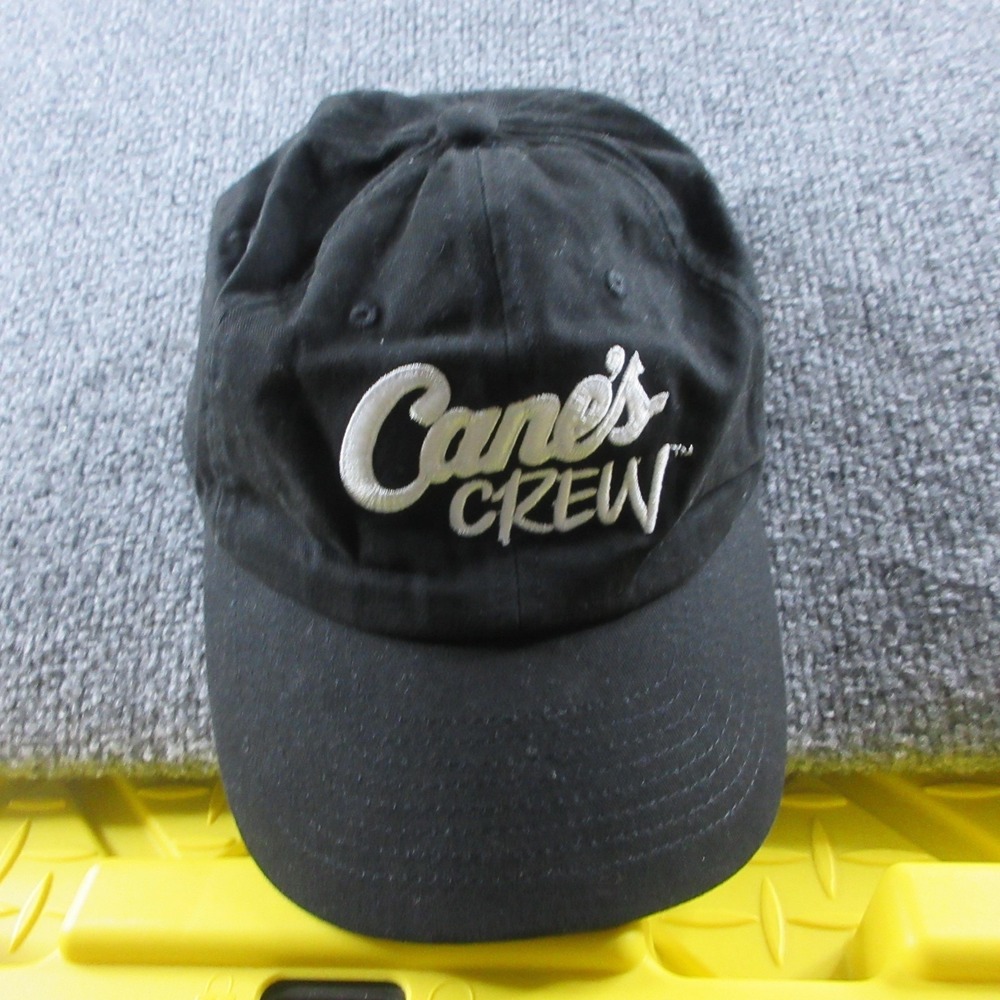 Raising‎ Cane's Hat Cap Adult One Size Black Cane's Crew Baseball Strapback Mens